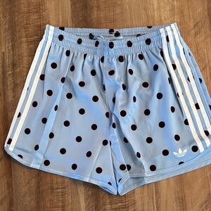 Adidas Light Blue Shorts with velvet Dots
